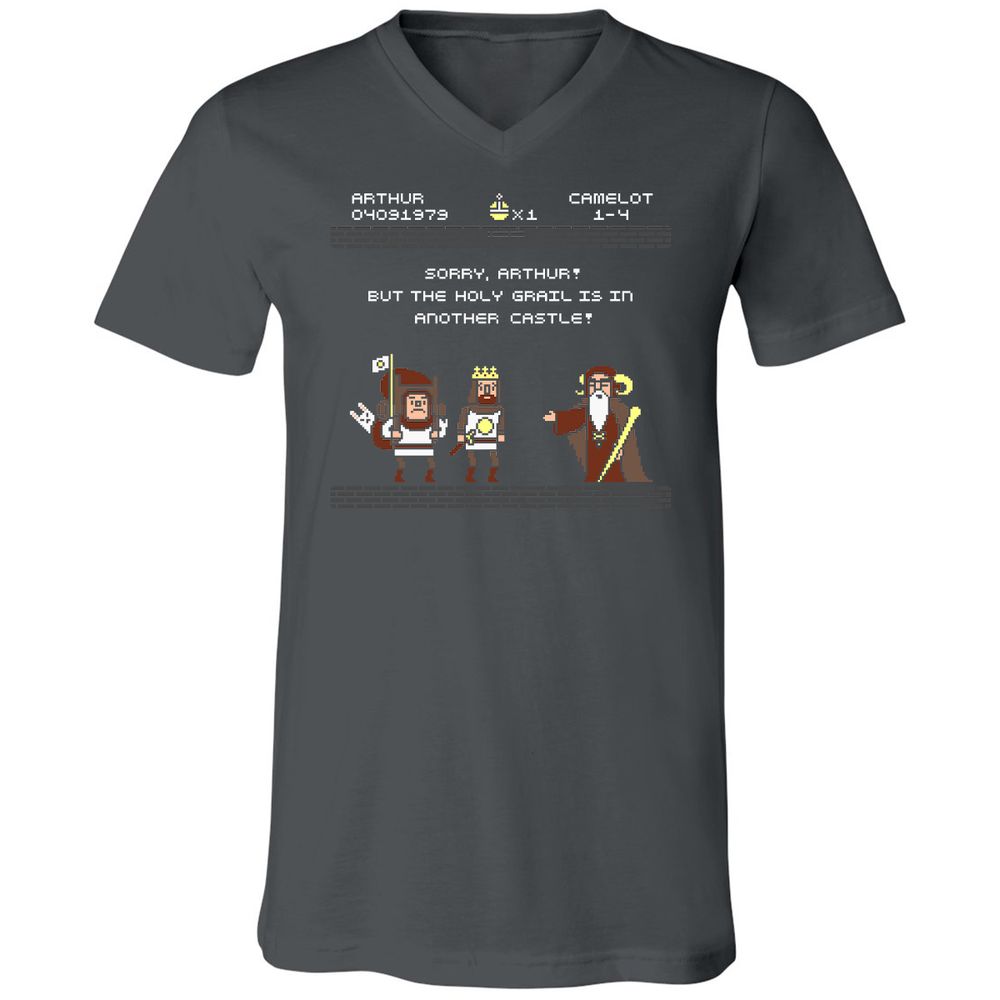 Unisex V-Neck T-Shirt - X5DE8QHY - Asphalt - 12