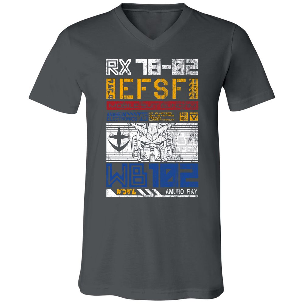 Unisex V-Neck T-Shirt - RG7XS5CD - Asphalt - 12