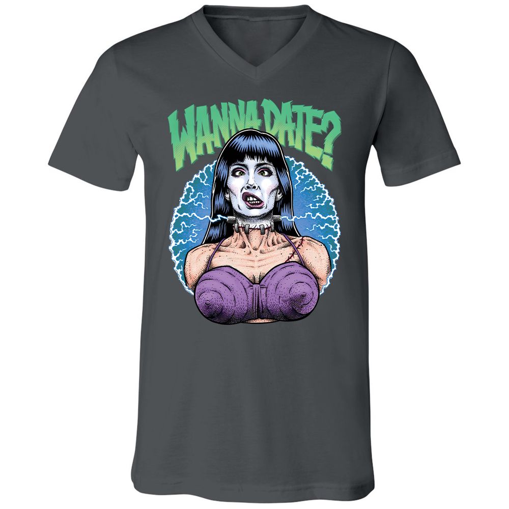 Unisex V-Neck T-Shirt - EXBFK38C - Asphalt - 12