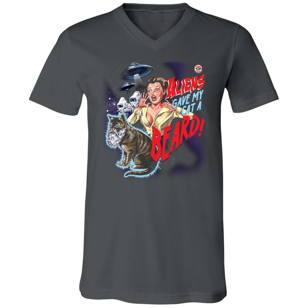 Unisex V-Neck T-Shirt - C7CU91FH - Asphalt - 12