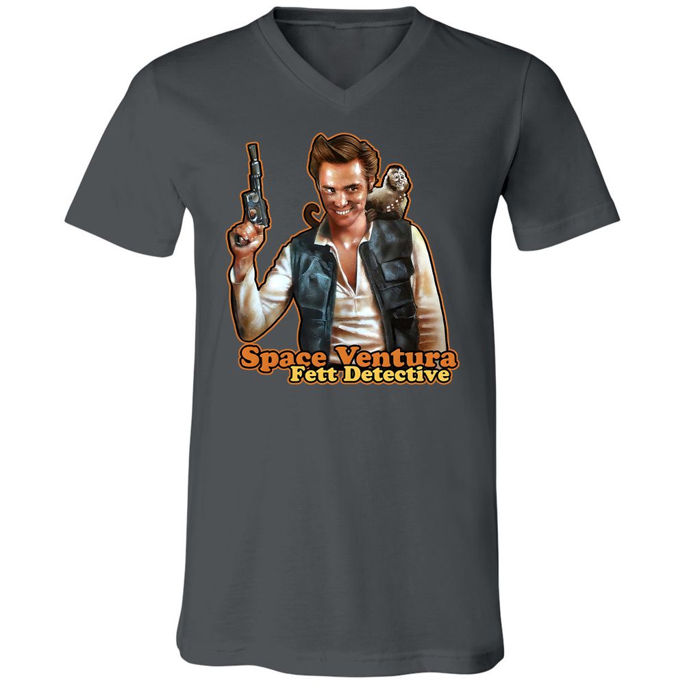 Unisex V-Neck T-Shirt - TS3KR6DQ - Asphalt - 12