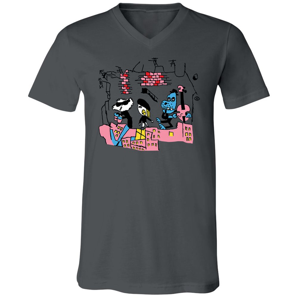 Unisex V-Neck T-Shirt - 33CYGVP8 - Asphalt - 12