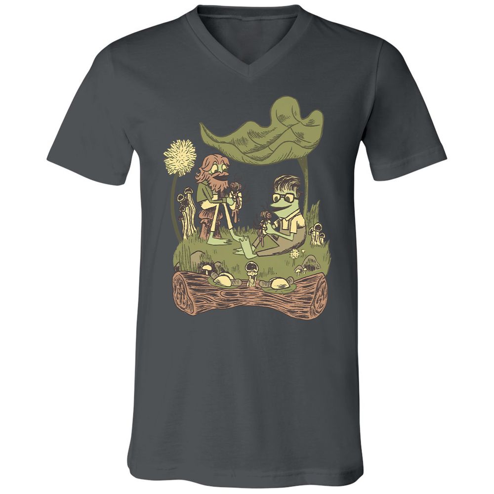 Unisex V-Neck T-Shirt - Q6UU7LTZ - Asphalt - 12