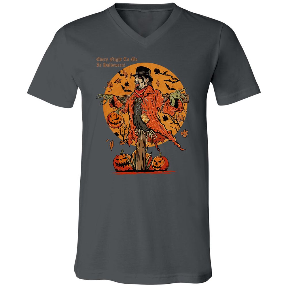 Unisex V-Neck T-Shirt - UZZTZLWU - Asphalt - 12
