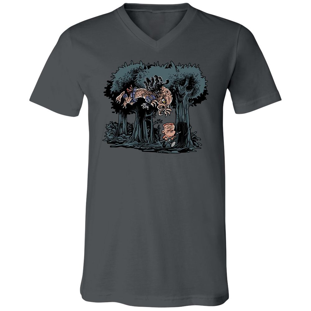 Unisex V-Neck T-Shirt - F4BRT1PJ - Asphalt - 12