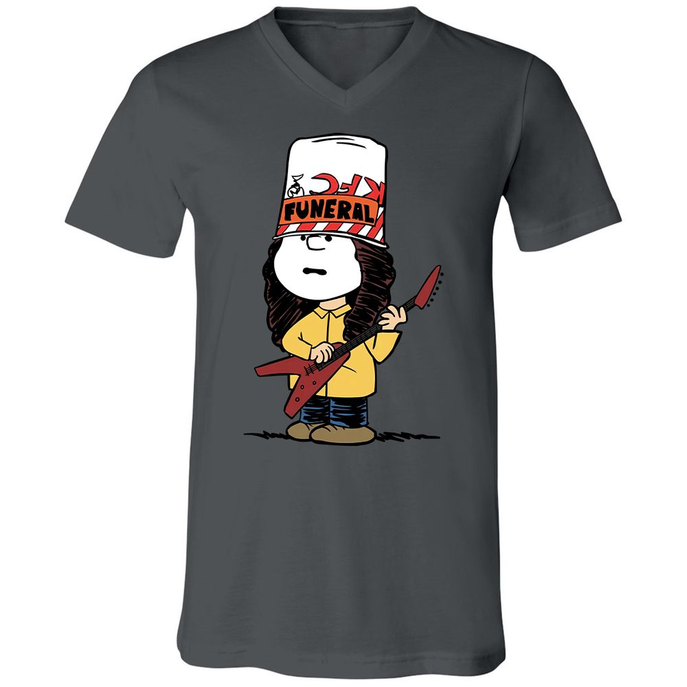 Unisex V-Neck T-Shirt - JKBJ6XKP - Asphalt - 12