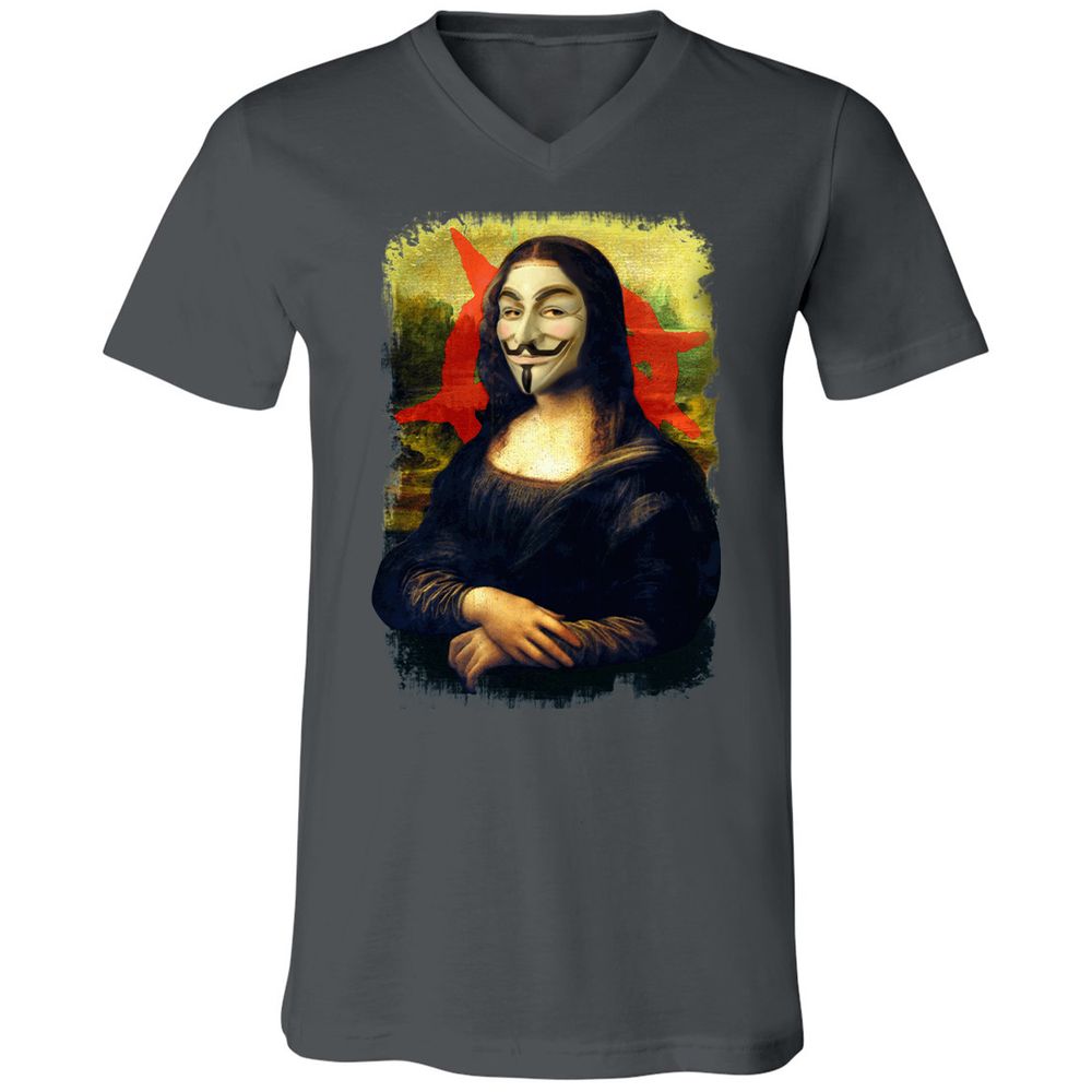 Unisex V-Neck T-Shirt - 85HE9J4U - Asphalt - 12