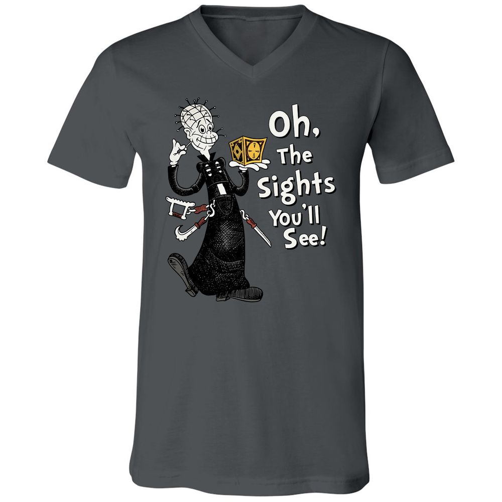 Unisex V-Neck T-Shirt - 8AATKQXT - Asphalt - 12