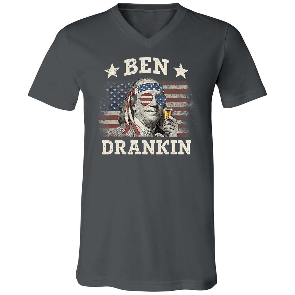 Unisex V-Neck T-Shirt - 915PASXD - Asphalt - 12