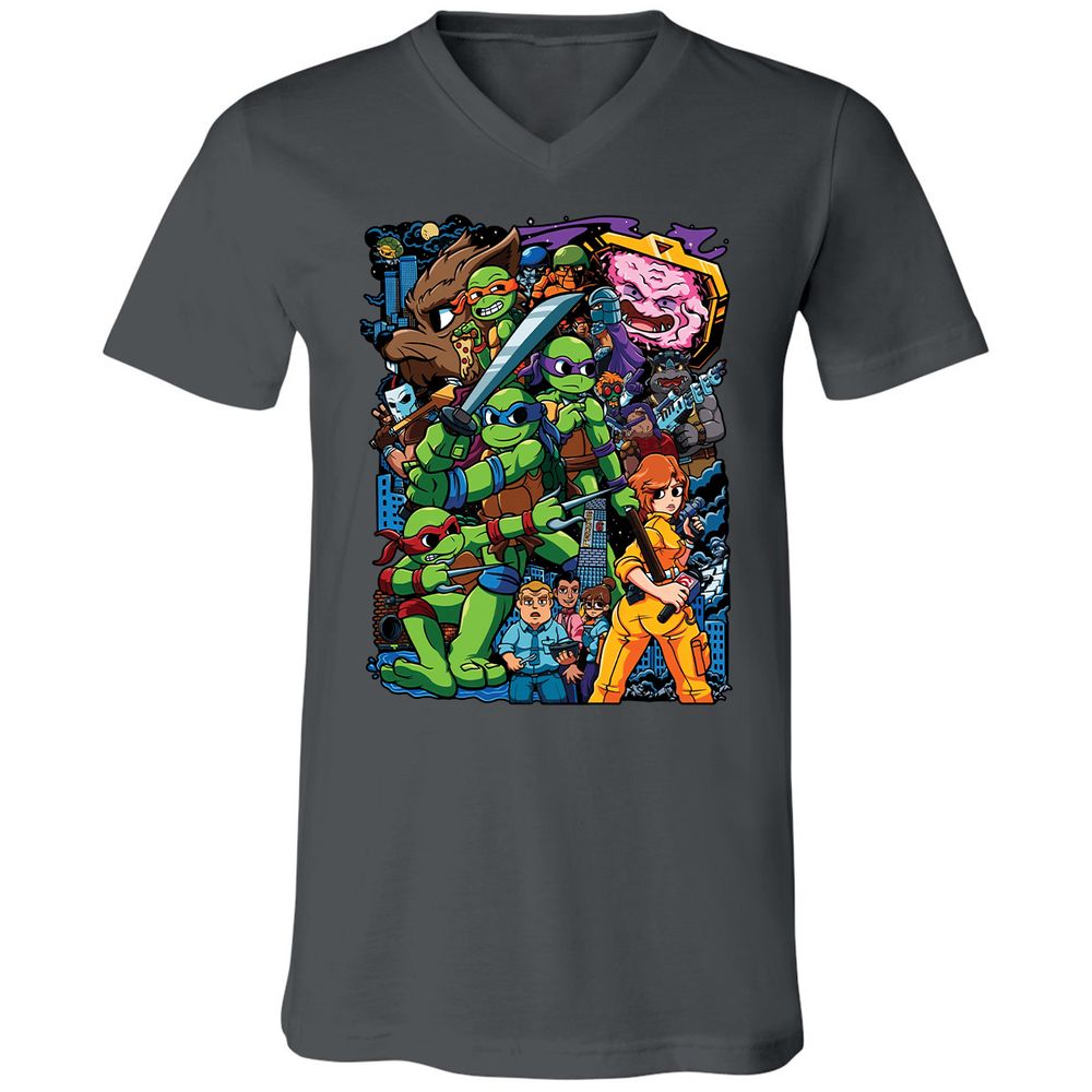 Unisex V-Neck T-Shirt - 4VM2SEBE - Asphalt - 12