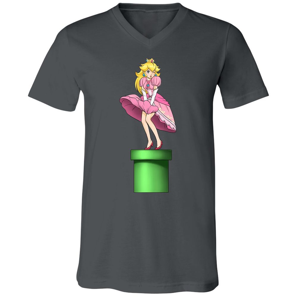 Unisex V-Neck T-Shirt - B6K4W2FP - Asphalt - 12