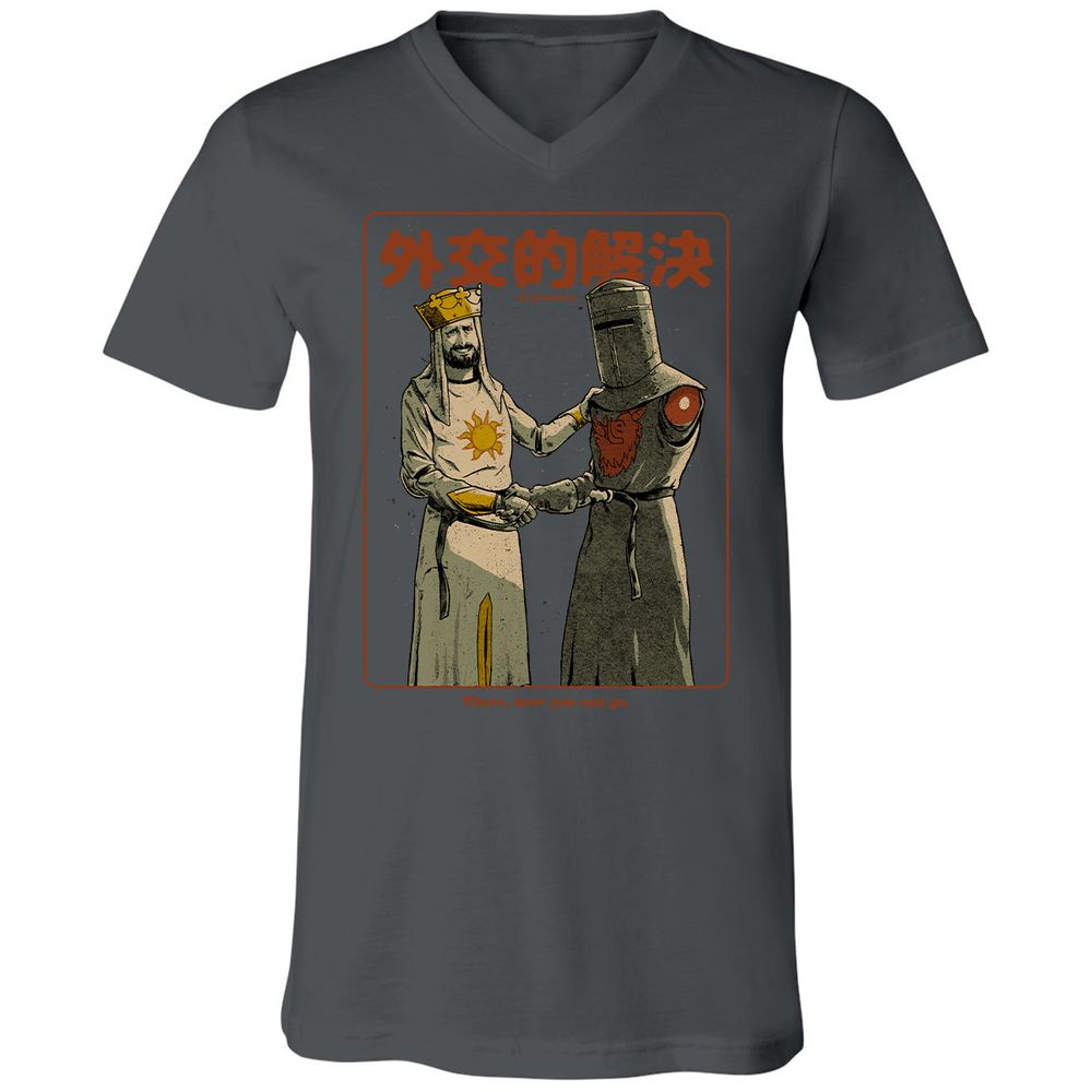 Unisex V-Neck T-Shirt - JYQ3AGJL - Asphalt - 12