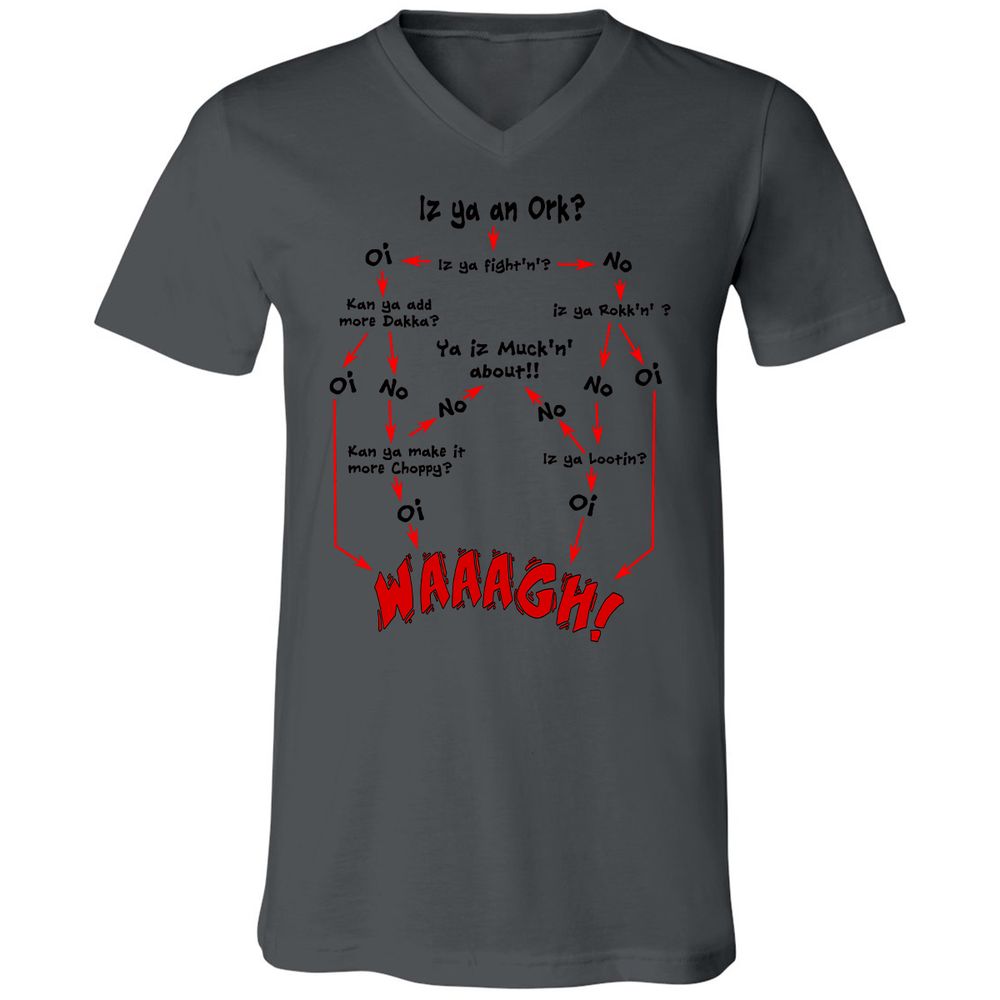 Unisex V-Neck T-Shirt - VUT9GJ9C - Asphalt - 12