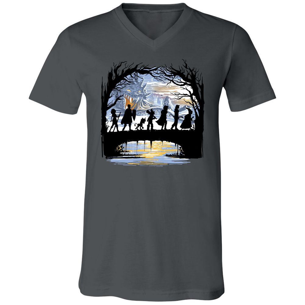 Unisex V-Neck T-Shirt - B54Y35MS - Asphalt - 12