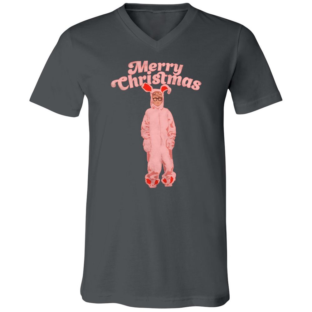 Unisex V-Neck T-Shirt - 14T8G5UM - Asphalt - 12