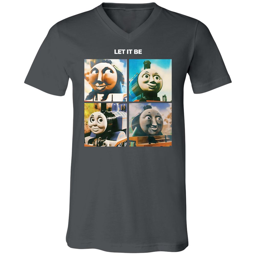 Unisex V-Neck T-Shirt - 72GWQUHN - Asphalt - 12