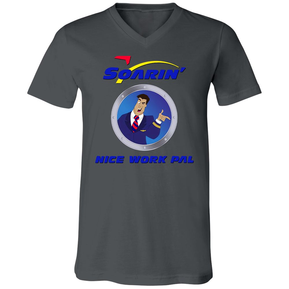 Unisex V-Neck T-Shirt - XBRFZYQP - Asphalt - 12