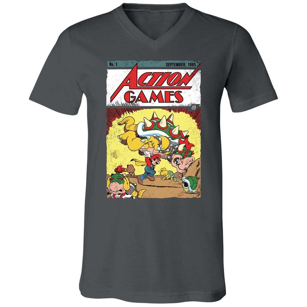 Unisex V-Neck T-Shirt - TXFW73NM - Asphalt - 12