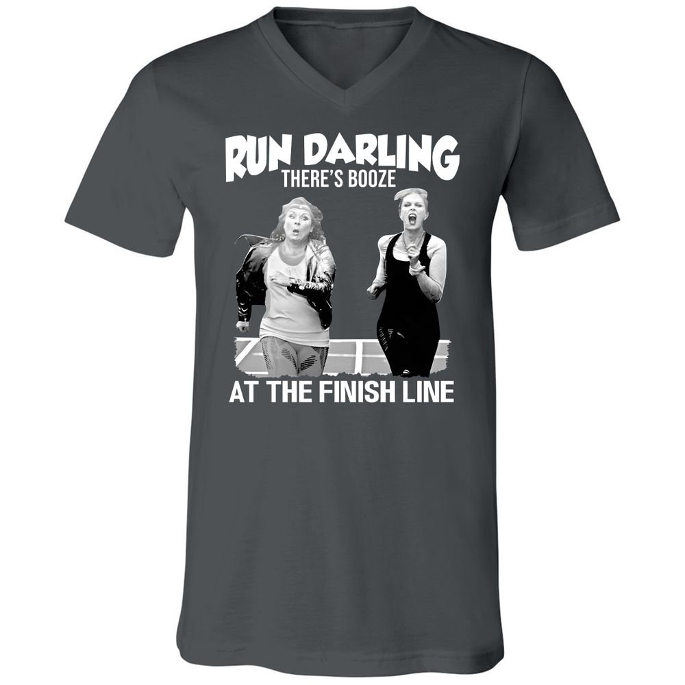 Run Darling Unisex V-Neck T-Shirt - Asphalt - 12