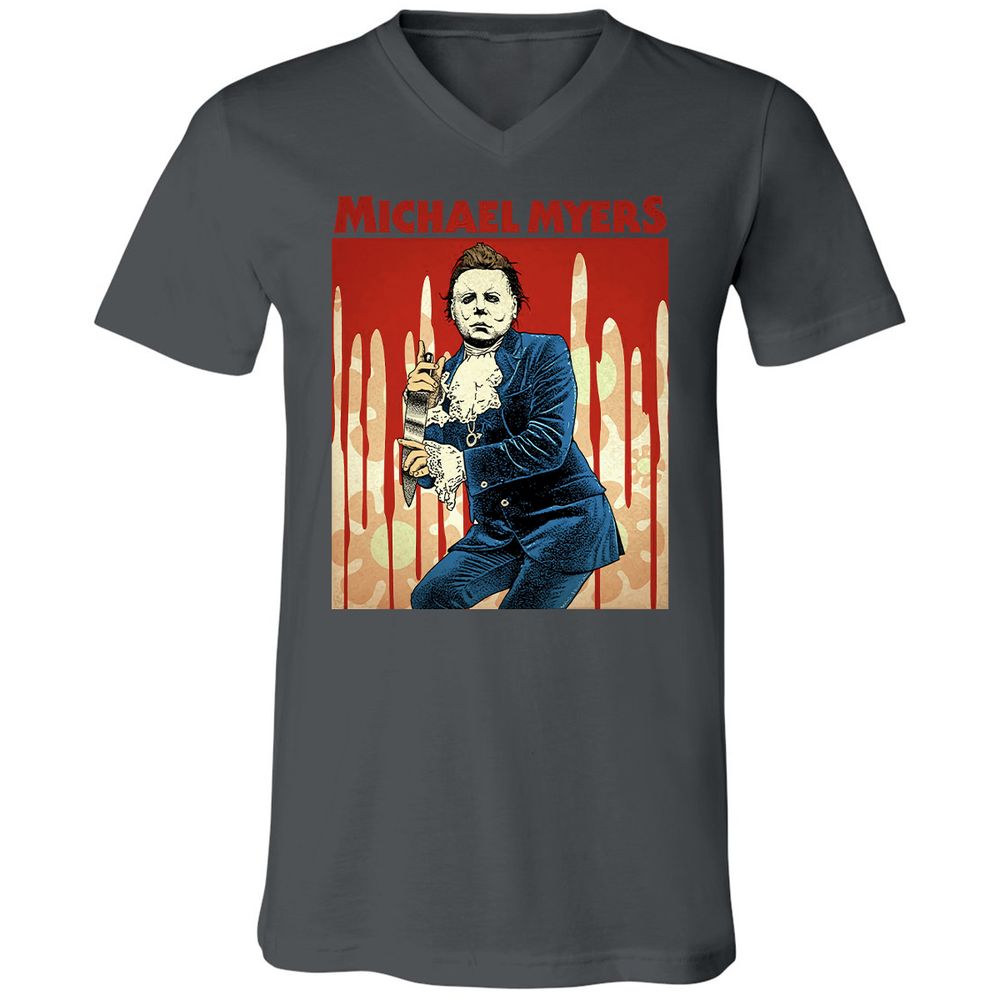 Unisex V-Neck T-Shirt - 5QMSAYPT - Asphalt - 12