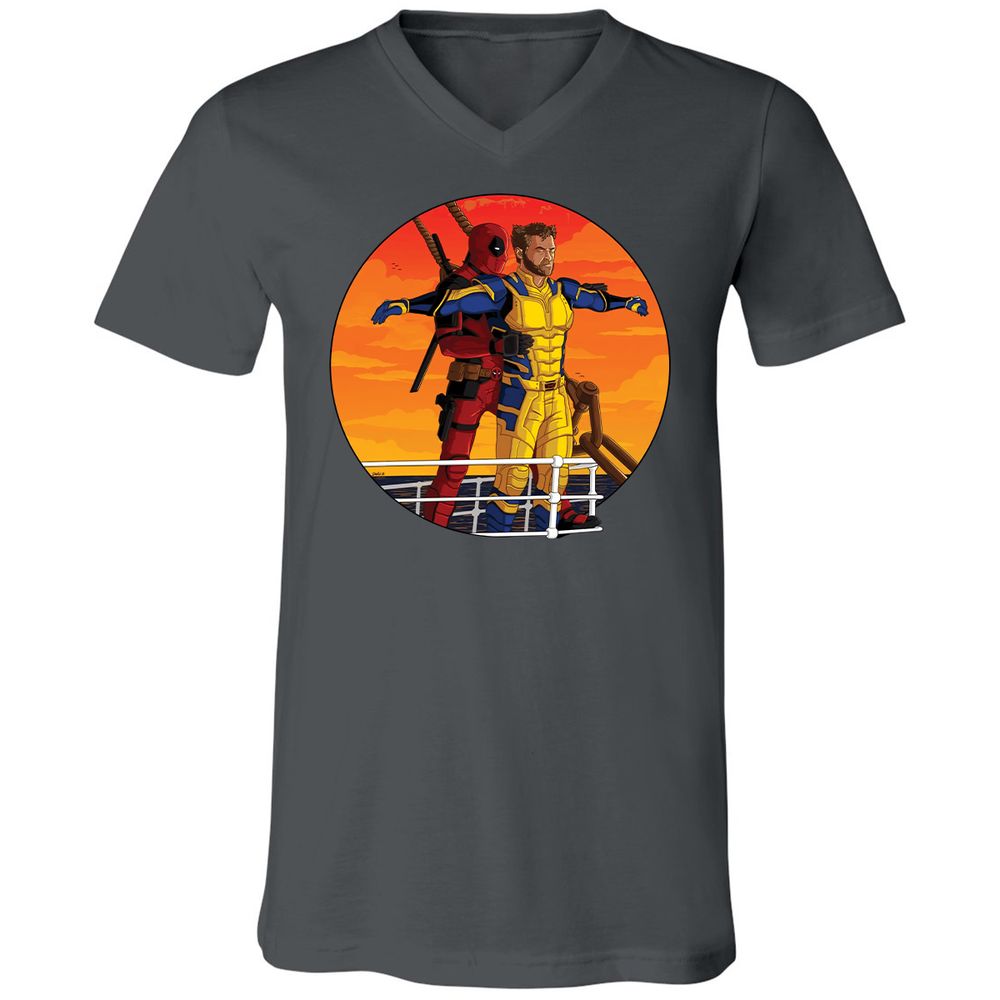 Unisex V-Neck T-Shirt - 1J8ZB4R5 - Asphalt - 12