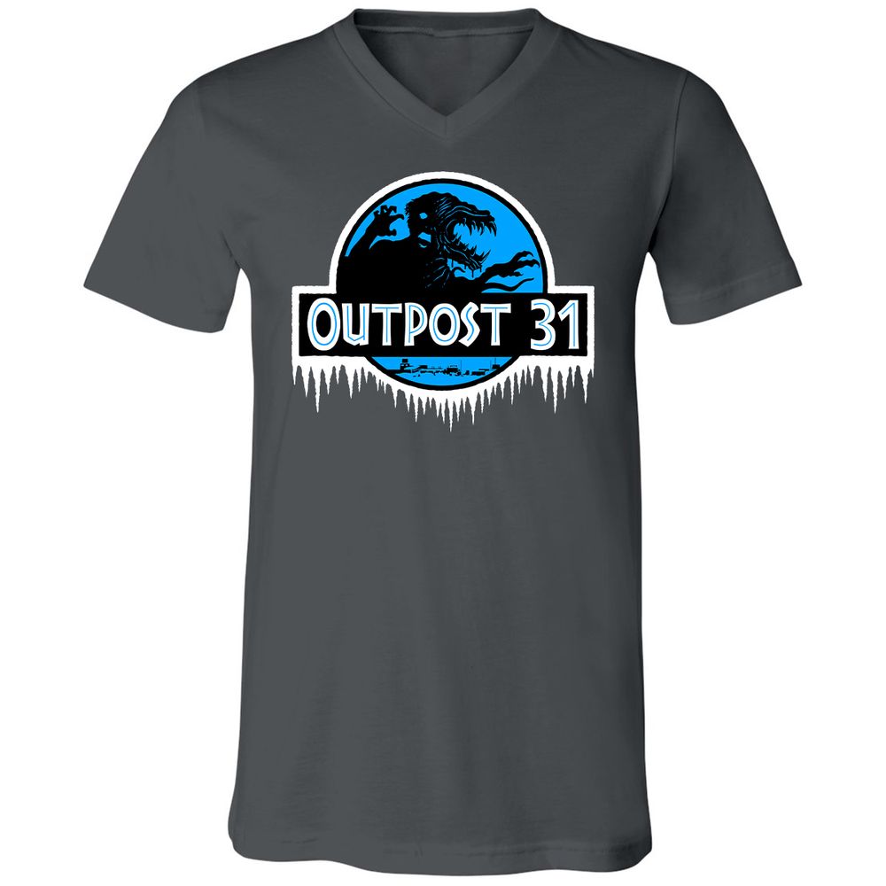 Unisex V-Neck T-Shirt - 42CAFQHZ - Asphalt - 12