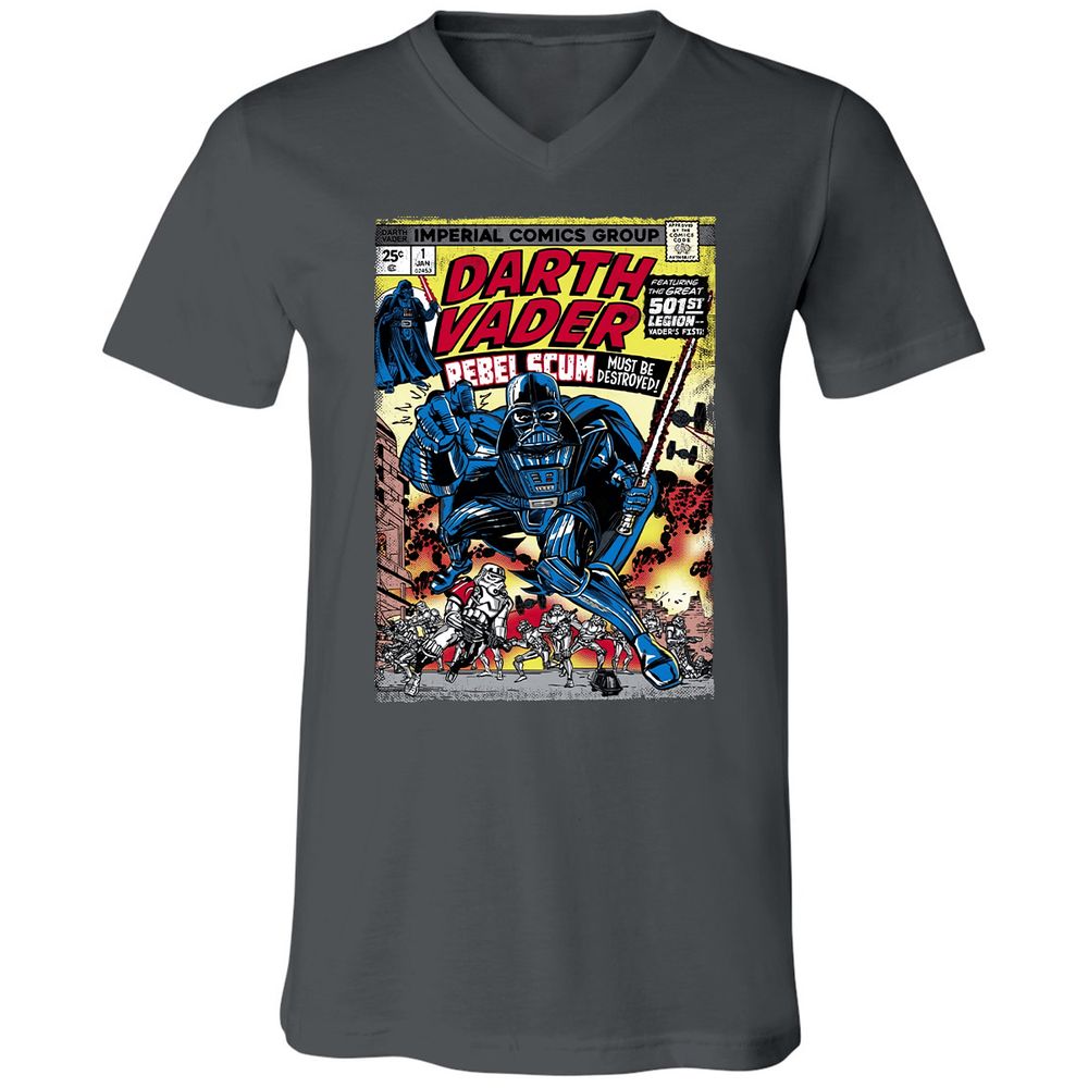 Unisex V-Neck T-Shirt - SB6UK3FJ - Asphalt - 12