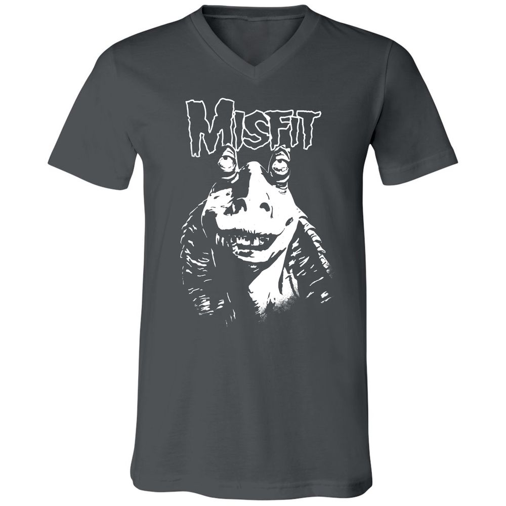 Unisex V-Neck T-Shirt - TZQ7X51V - Asphalt - 12