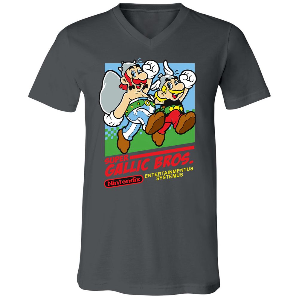 Unisex V-Neck T-Shirt - C4M589FP - Asphalt - 12