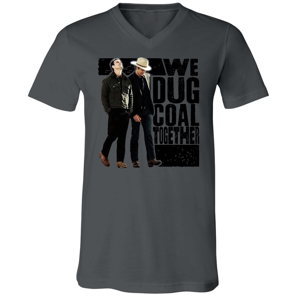 Unisex V-Neck T-Shirt - 8J5V7DVQ - Asphalt - 12
