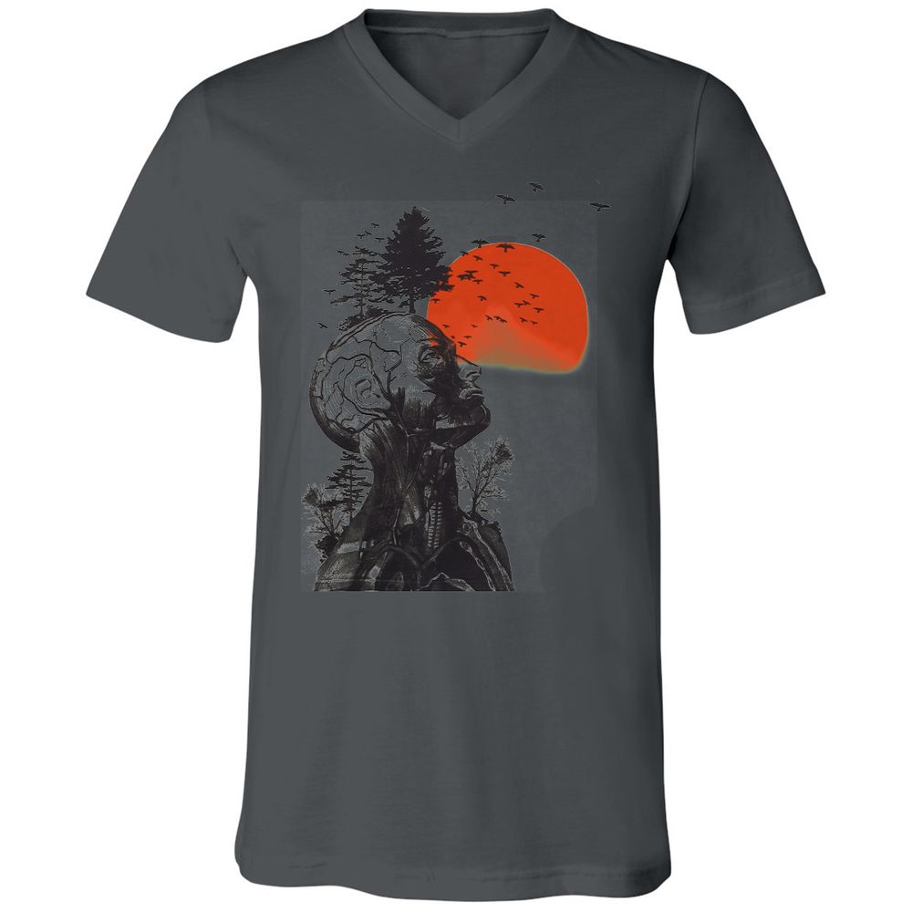 Unisex V-Neck T-Shirt - 373XTDCV - Asphalt - 12