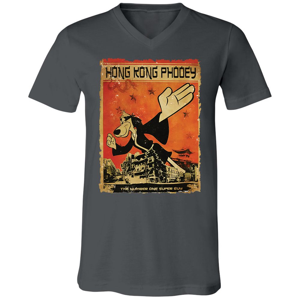 Unisex V-Neck T-Shirt - M73W8QTQ - Asphalt - 12