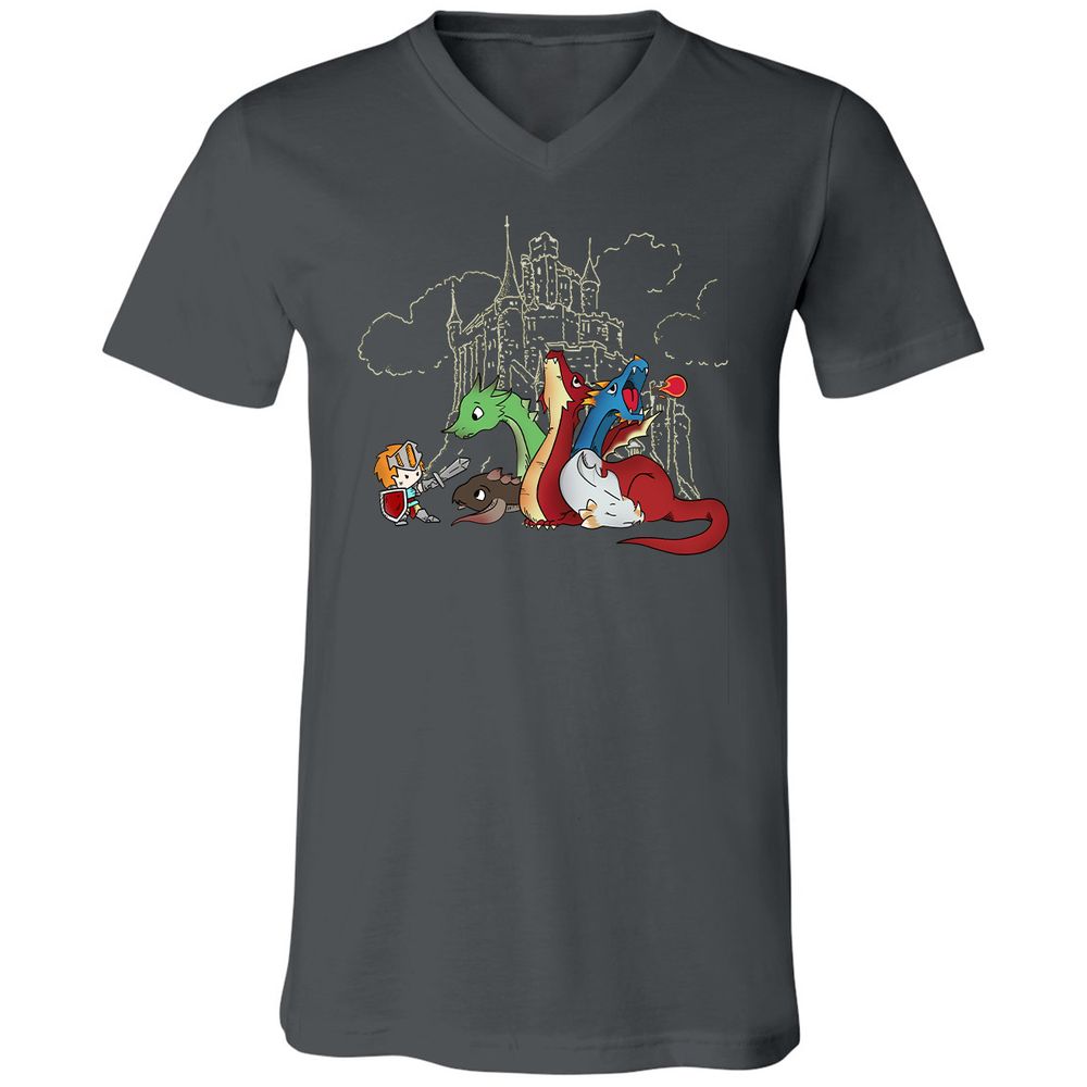 Unisex V-Neck T-Shirt - H3PPBASV - Asphalt - 12