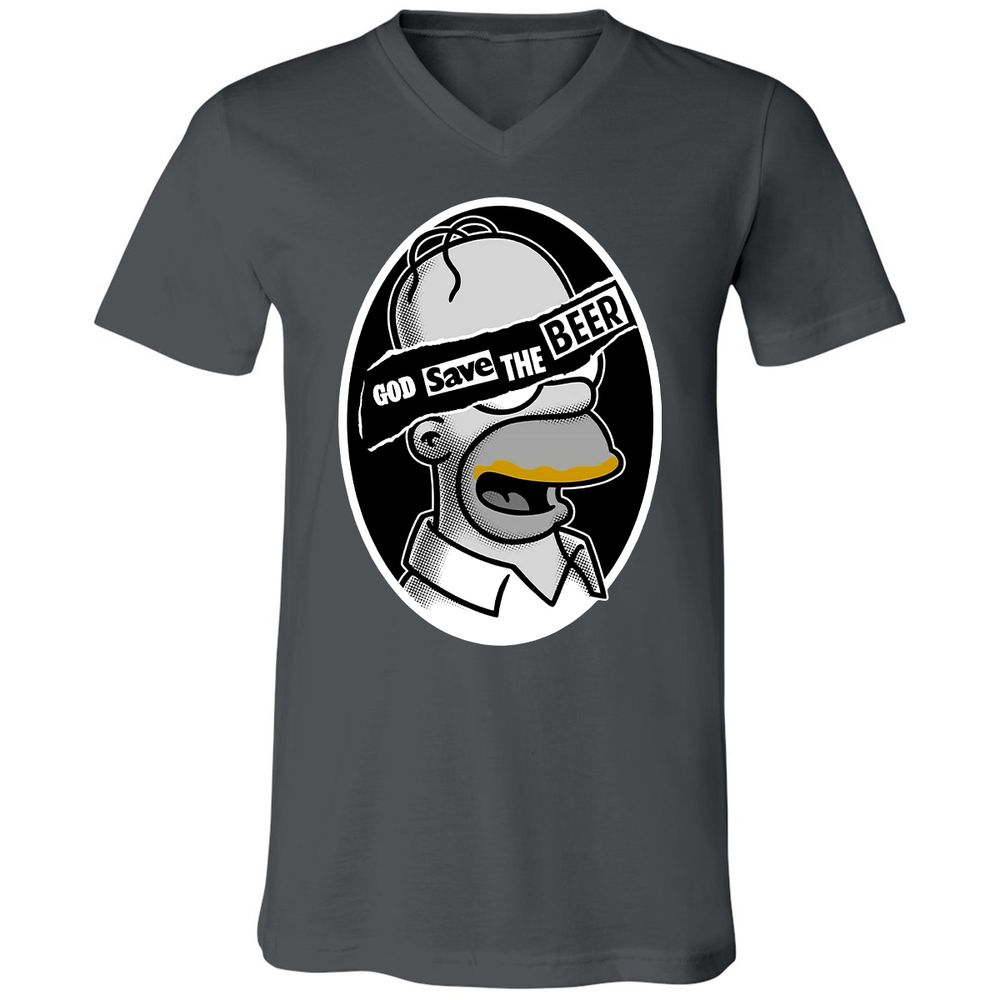Unisex V-Neck T-Shirt - LUZ5T3XA - Asphalt - 12