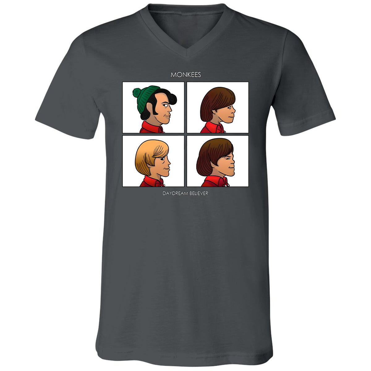 Unisex V-Neck T-Shirt - CM7UKVFY - Asphalt - 12