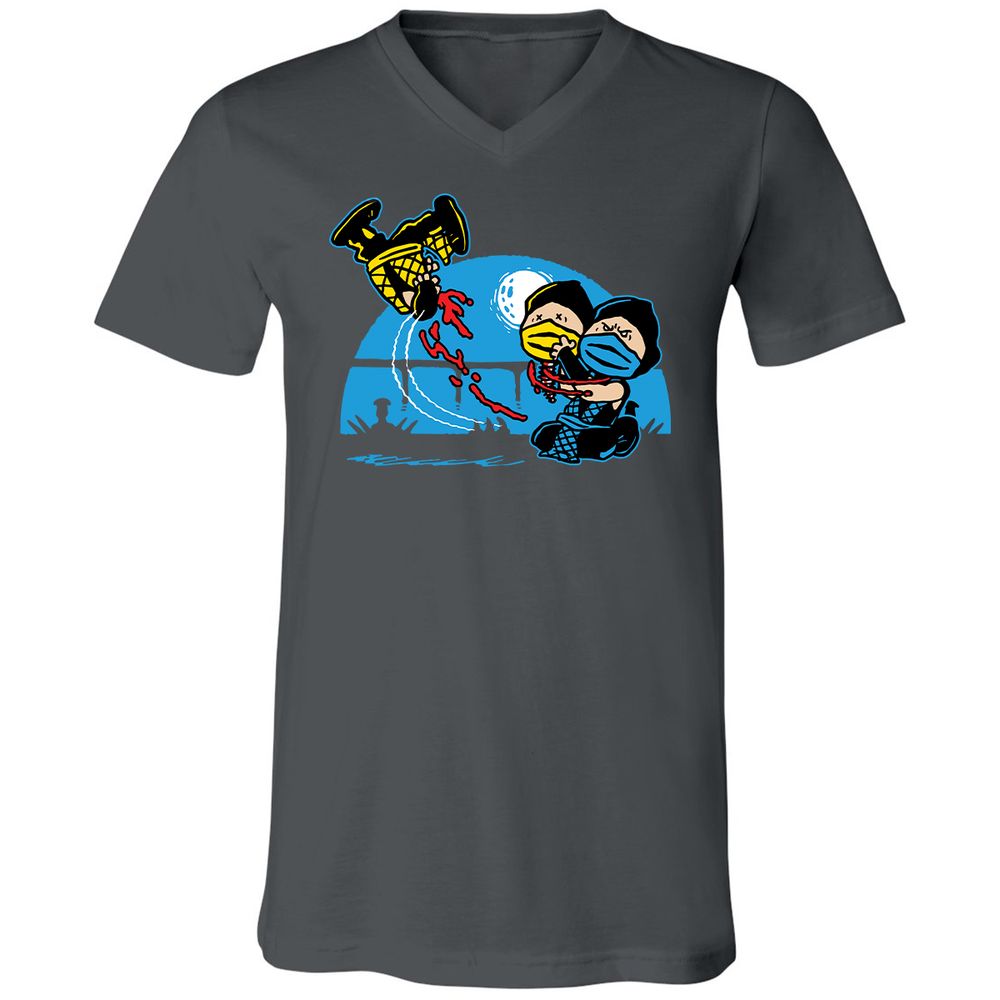 Unisex V-Neck T-Shirt - RCGBQWD8 - Asphalt - 12