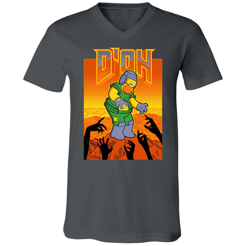 Unisex V-Neck T-Shirt - RQKPZATB - Asphalt - 12