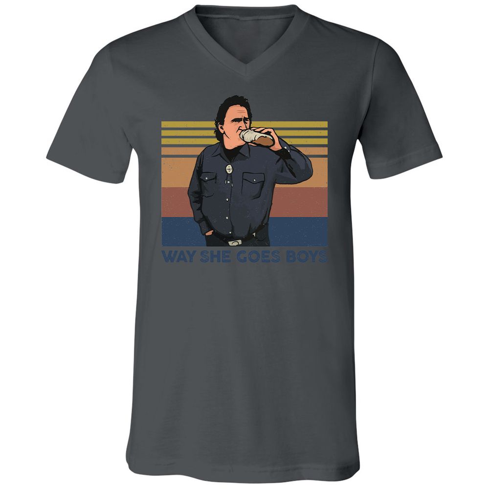 Unisex V-Neck T-Shirt - DQYHL8TK - Asphalt - 12