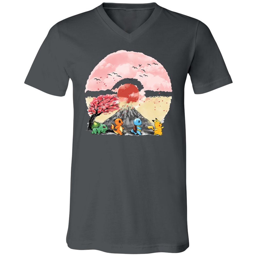 Unisex V-Neck T-Shirt - NQBEUSJ8 - Asphalt - 12