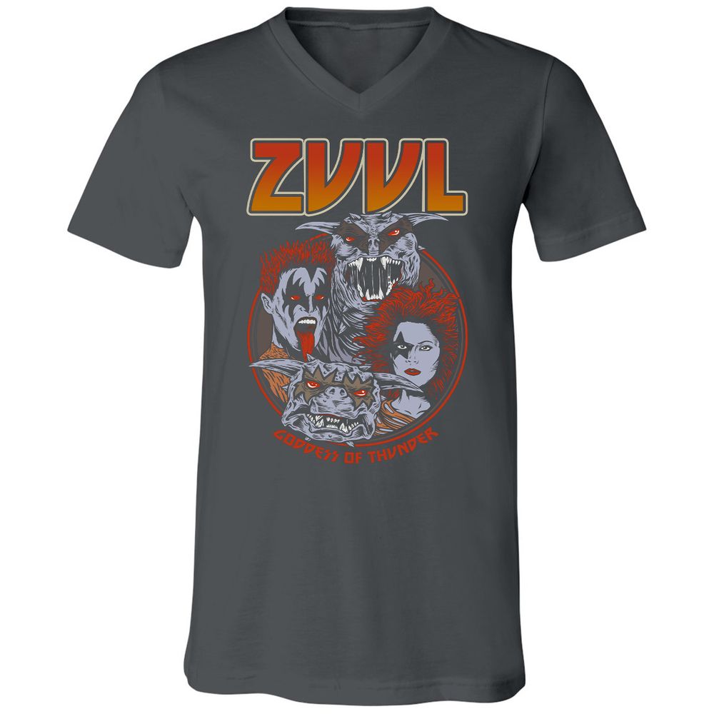 Unisex V-Neck T-Shirt - 3SGQC2ER - Asphalt - 12