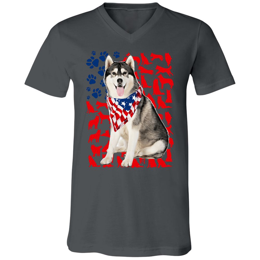 Unisex V-Neck T-Shirt - 7WALB3SP - Asphalt - 12