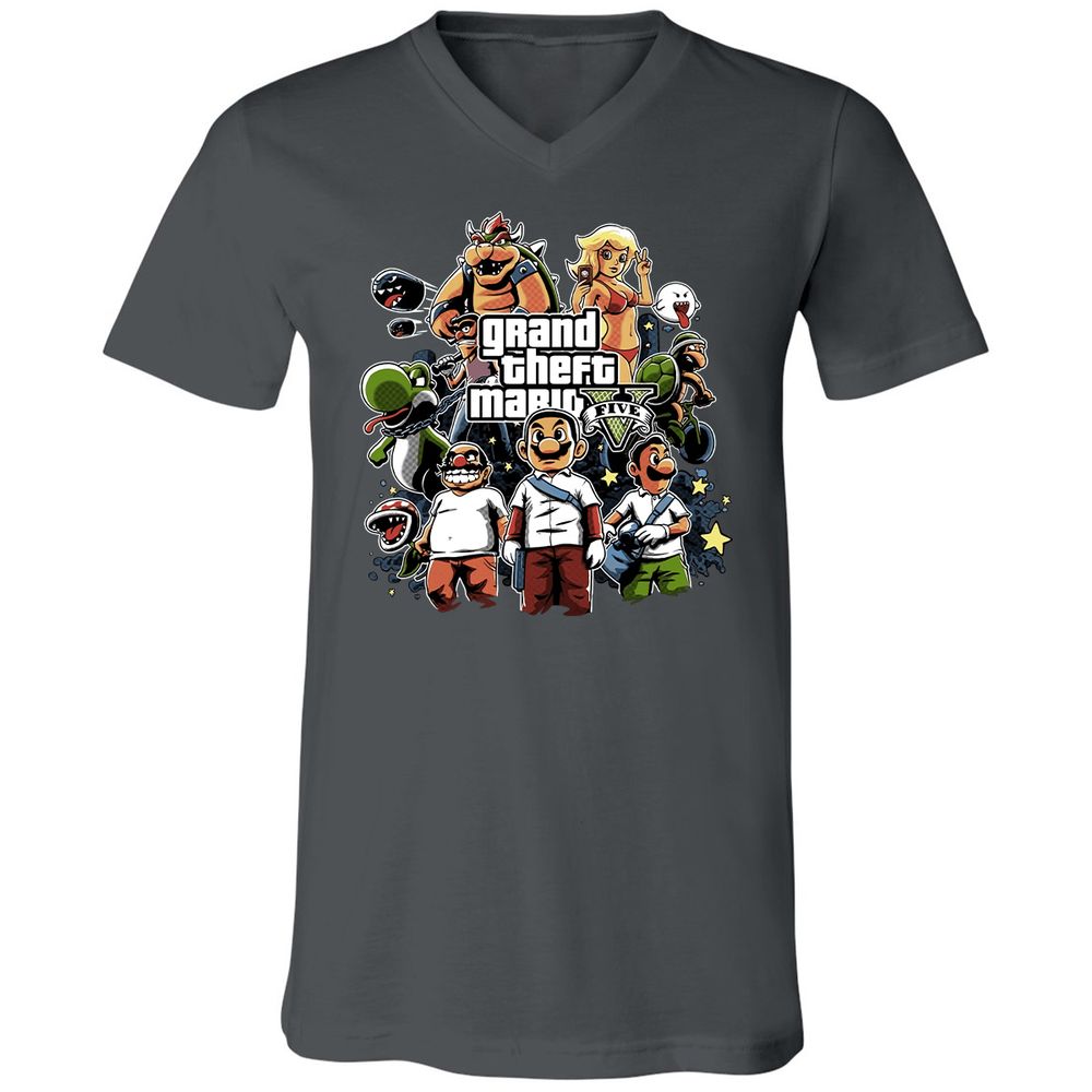Unisex V-Neck T-Shirt - F39AGP7U - Asphalt - 12