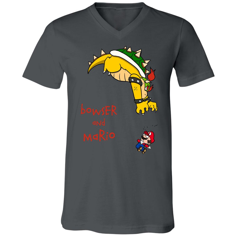 Unisex V-Neck T-Shirt - 8HAP5Z8W - Asphalt - 12