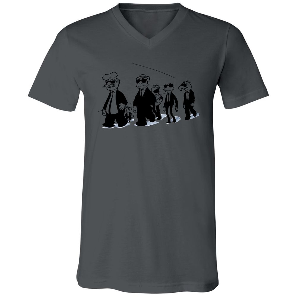 Unisex V-Neck T-Shirt - 8Q43LB3F - Asphalt - 12