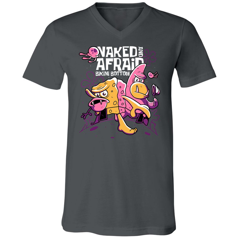 Unisex V-Neck T-Shirt - UNT6NFRV - Asphalt - 12