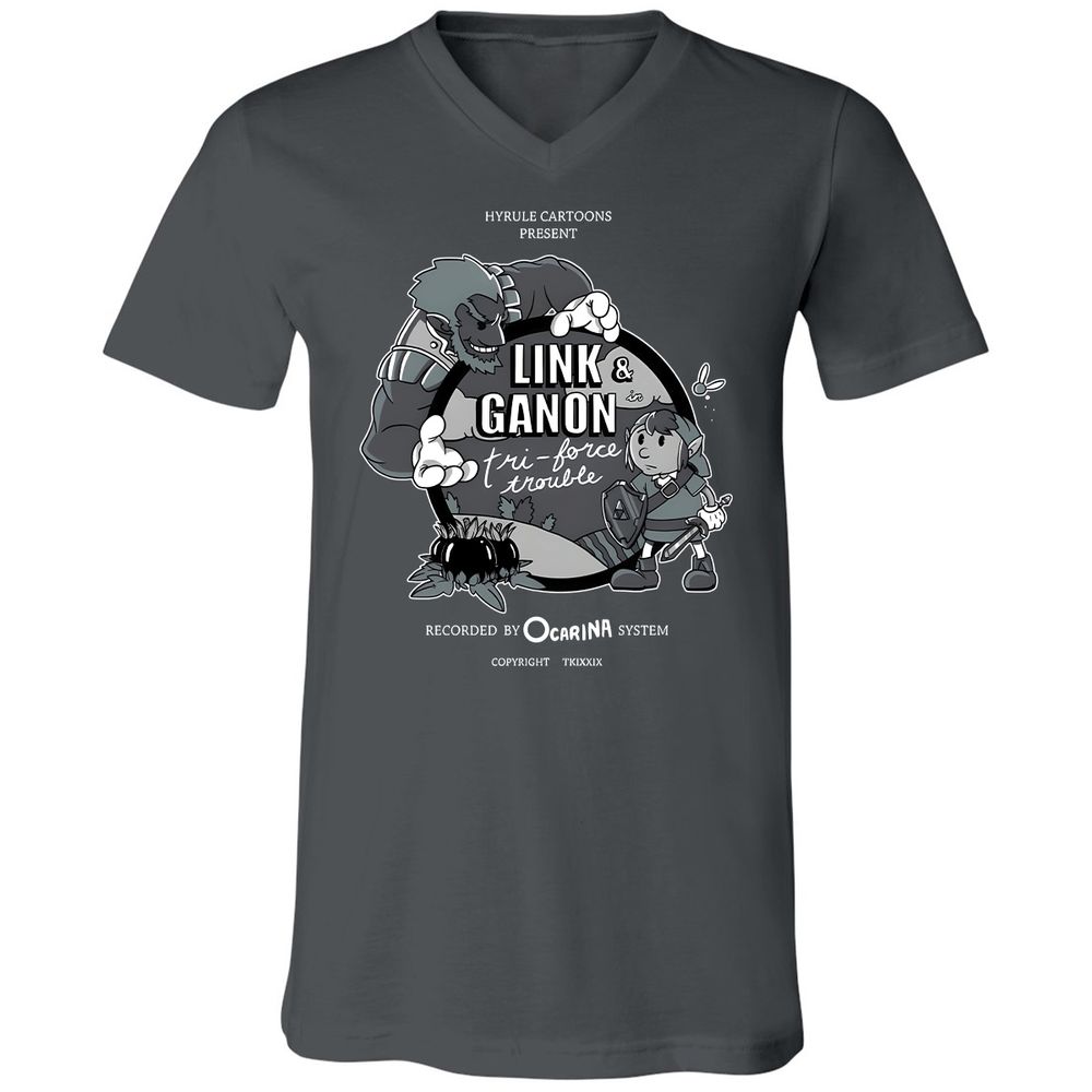 Unisex V-Neck T-Shirt - R5CWJQP9 - Asphalt - 12