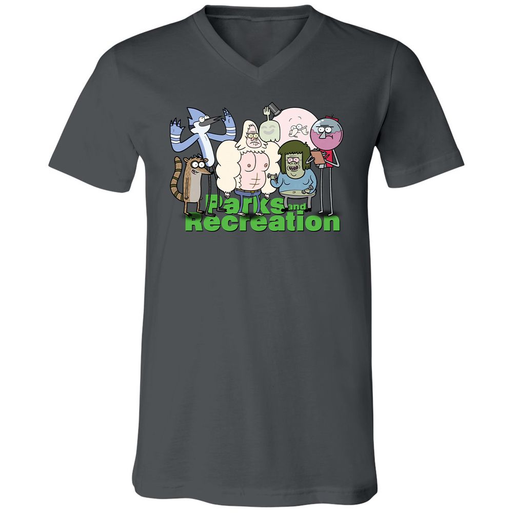Unisex V-Neck T-Shirt - NX5JD1PC - Asphalt - 12