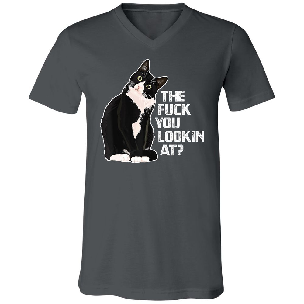 Unisex V-Neck T-Shirt - NWKDUSVB - Asphalt - 12