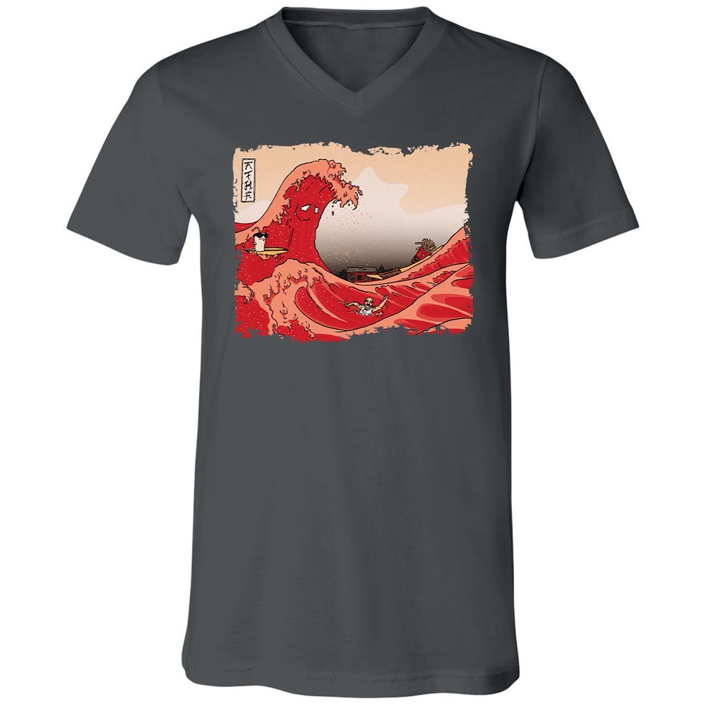 Unisex V-Neck T-Shirt - M1HUX3V8 - Asphalt - 12
