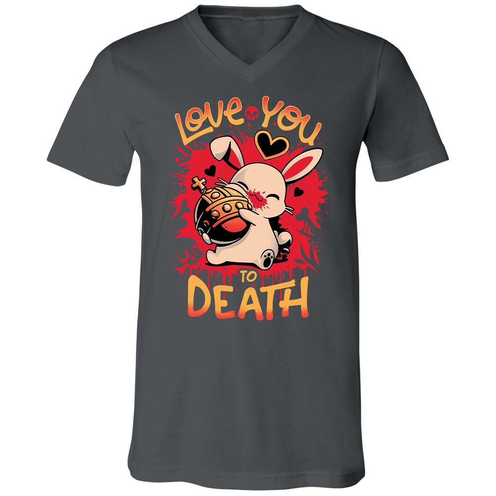 Unisex V-Neck T-Shirt - YKB24ZBM - Asphalt - 12